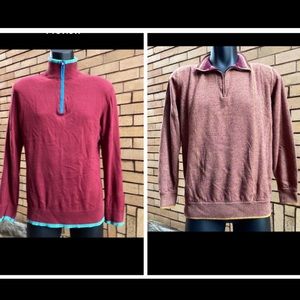 Robert Graham 1/4 Quarter Zip Sweaters Bundle of 2 TLC Medium Large